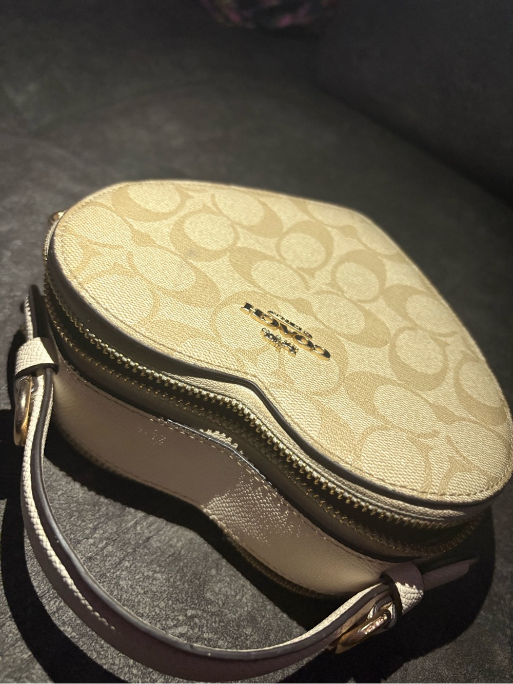 Coach Beige Heart-Shaped Mini Top Handle Bag - Picture 6 of 6